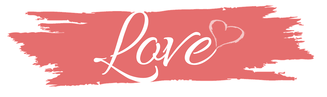 Valentines Day Love Brushstroke Banner PNG