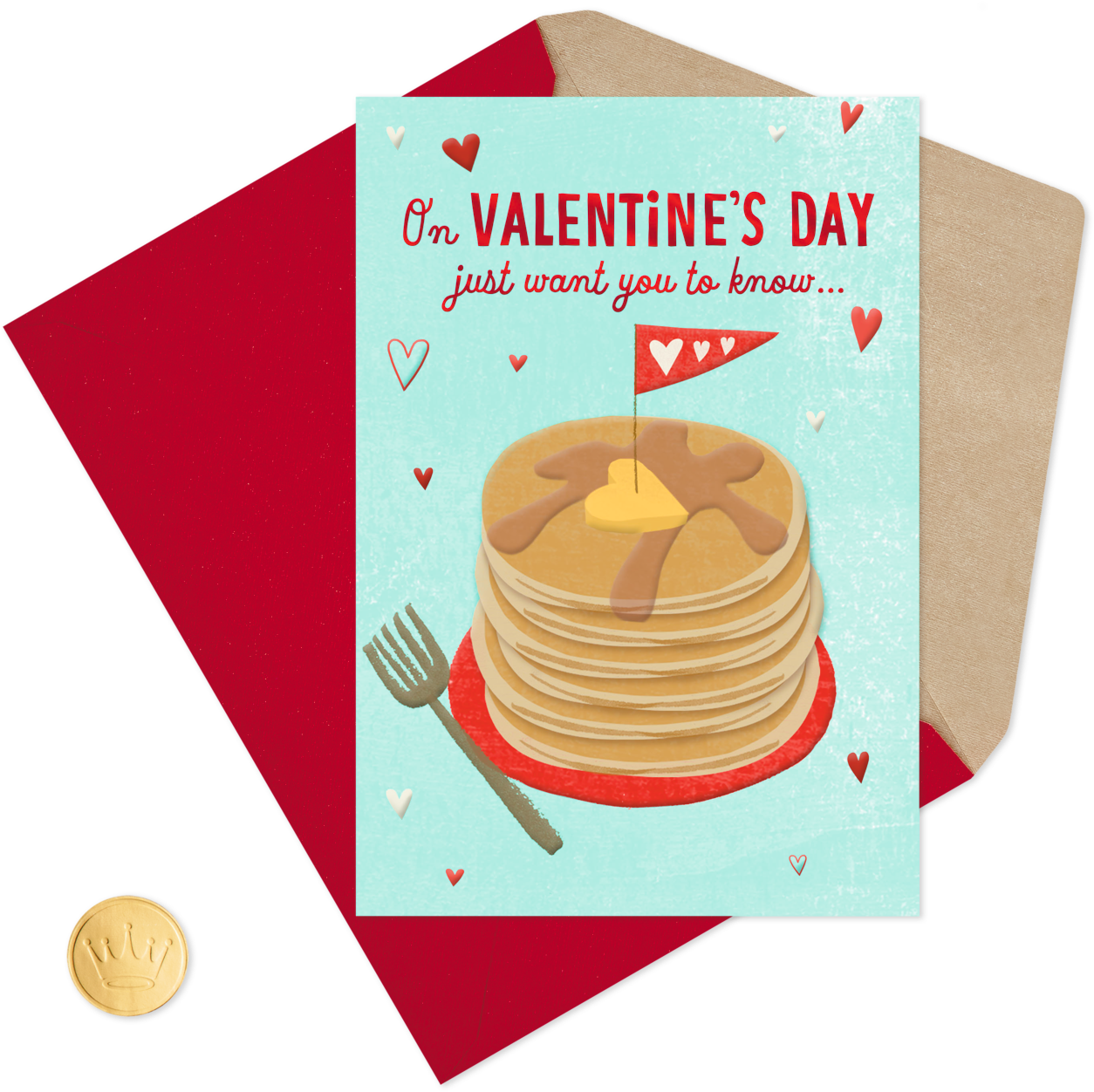 Valentines Day Pancake Card PNG