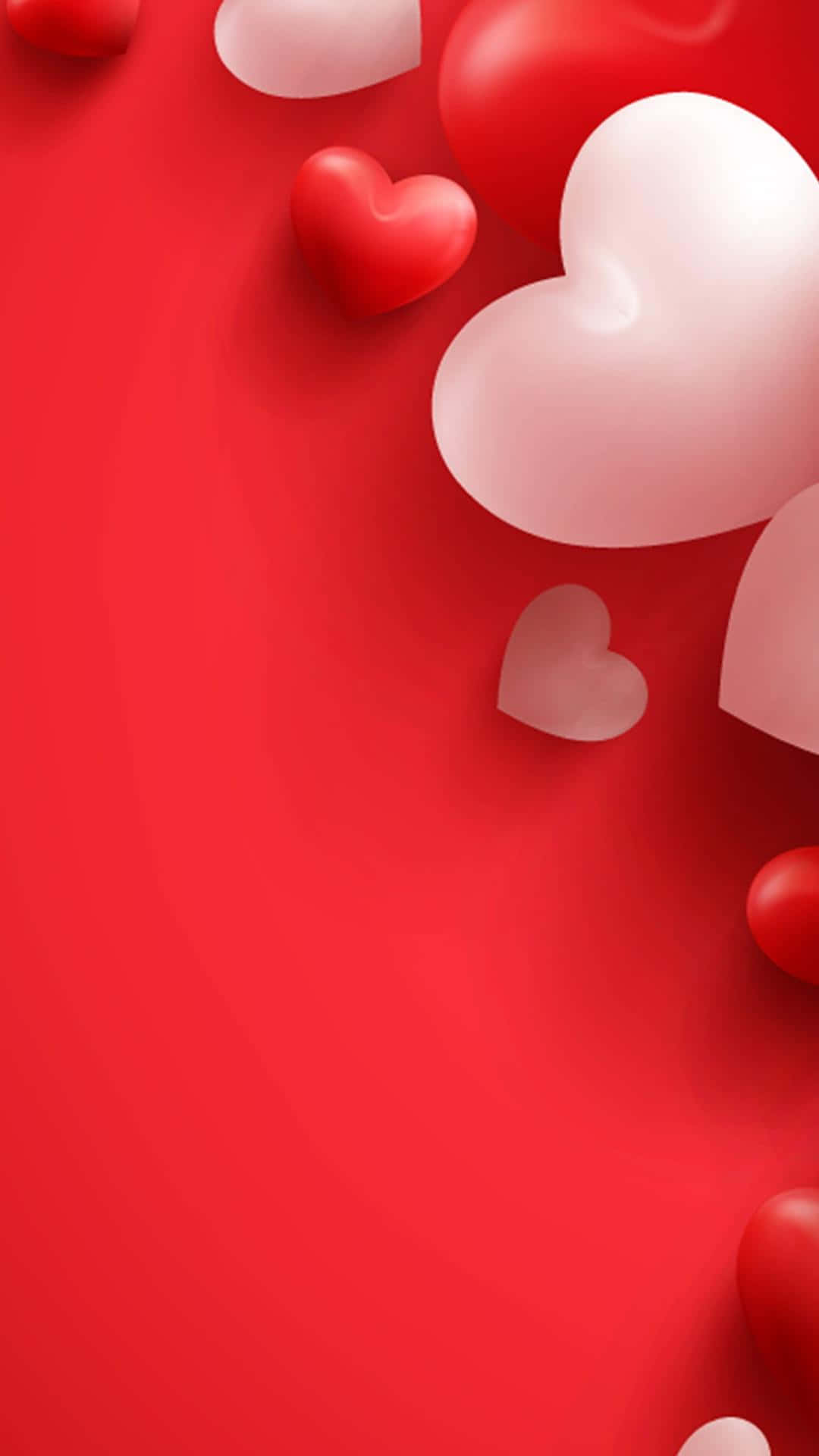 Valentindagensmobiltelefon Med Hjärtformade Ballonger. Wallpaper