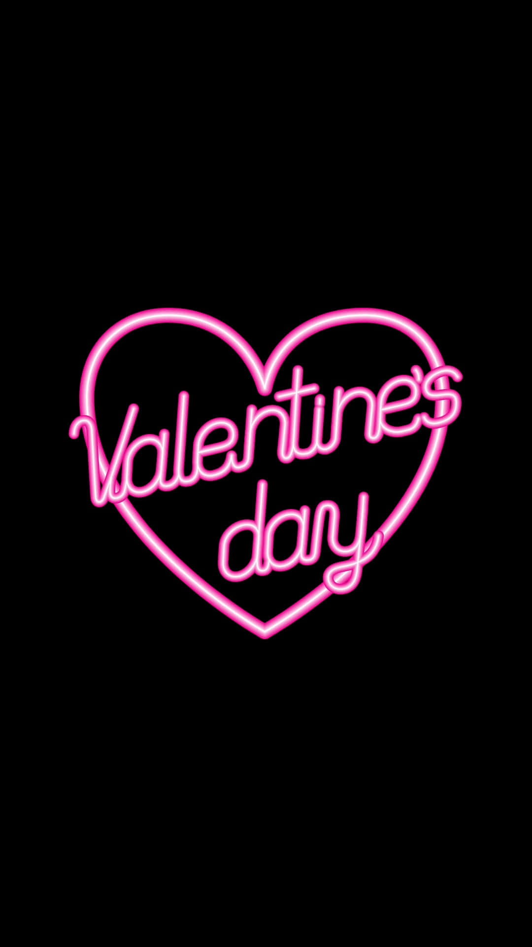 Teléfonode San Valentín En Luz Rosada Neón Fondo de pantalla