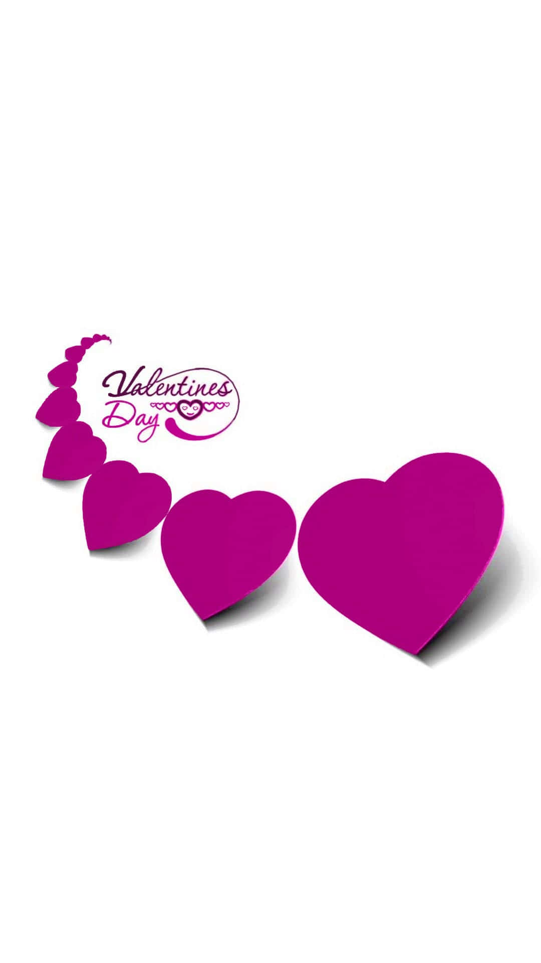 Purple Hearts Valentine's Day Phone Wallpaper