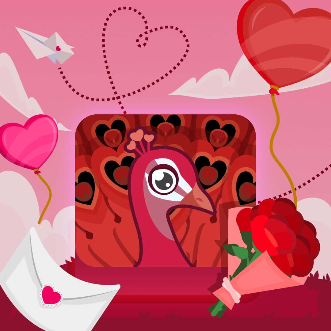 Valentines Day Pigeon Celebration Wallpaper