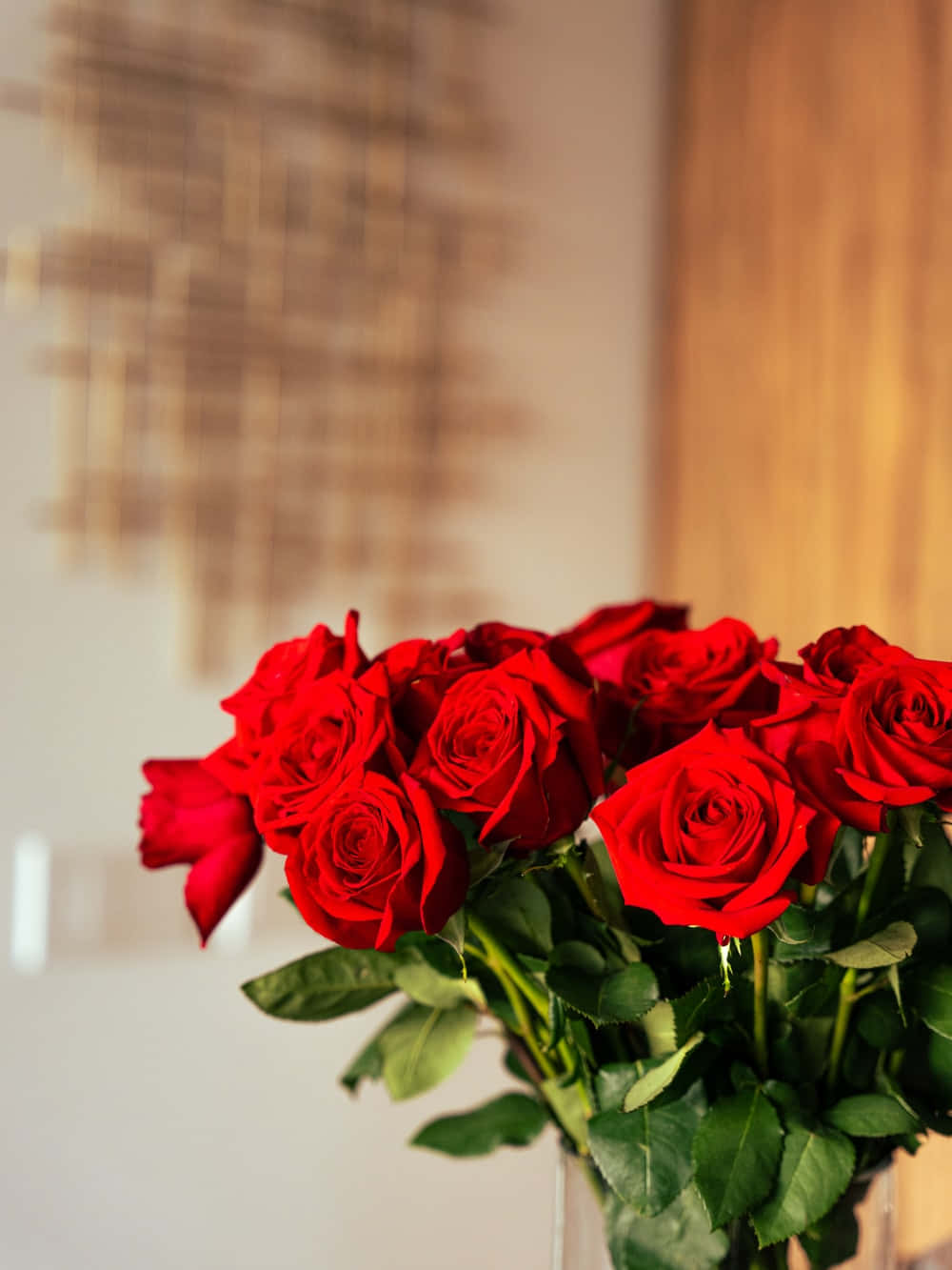 Valentines Day Red Rose Bouquet Wallpaper