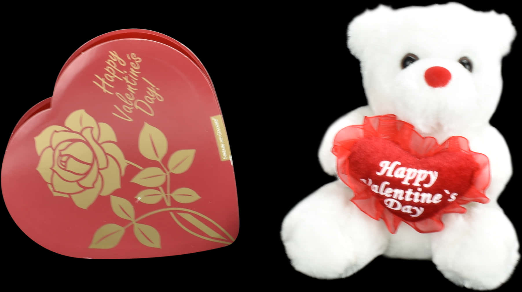 Valentines Day Teddy Bearand Chocolate Box PNG