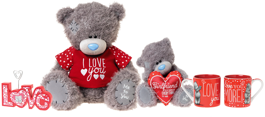 Valentines Day Teddy Bearsand Mugs PNG