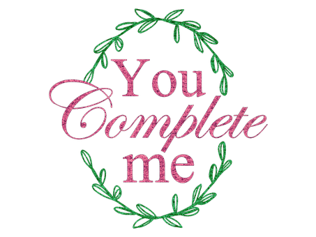 Valentines Day You Complete Me Graphic PNG