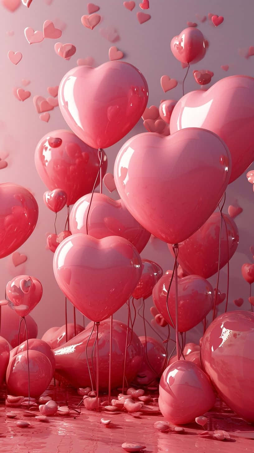 Valentines Heart Balloons Wallpaper