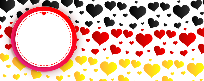 Valentines Heart Banner Background PNG