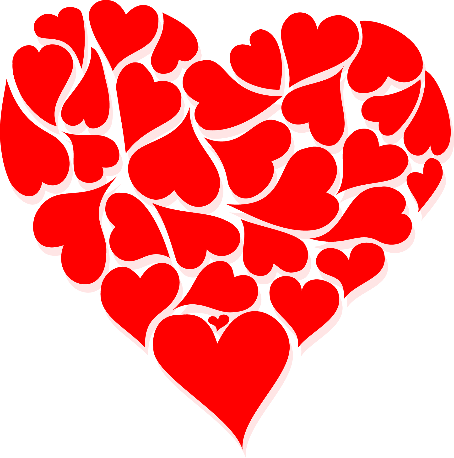 Valentines Heart Collage Graphic PNG