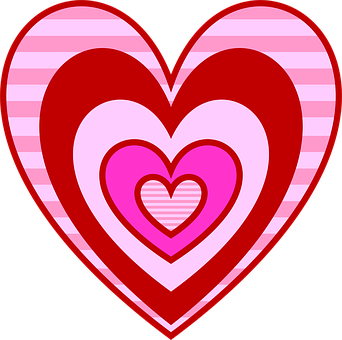 Valentines Heart Concentric Pattern PNG