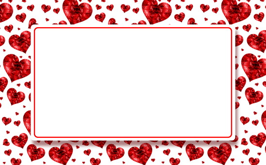 Valentines Heart Frame Banner PNG