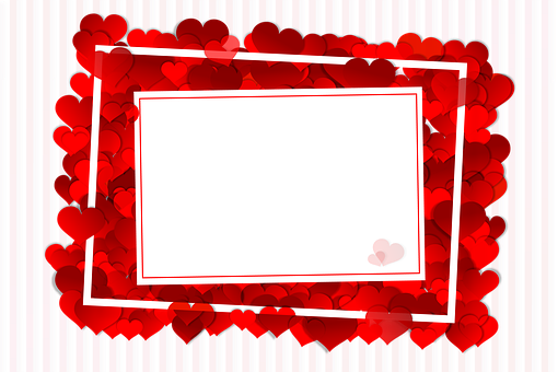 Valentines Heart Frame Template PNG