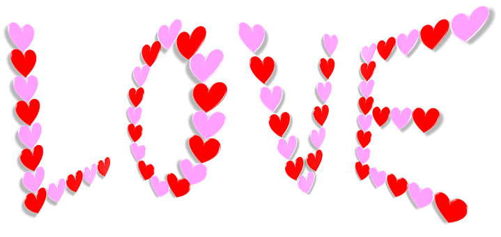 Valentines Heart Love Text PNG