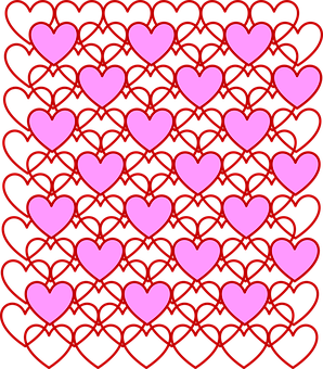 Valentines Heart Pattern Background PNG