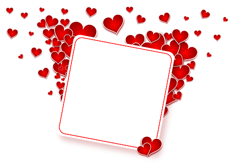 Valentines Heart Postcard Template PNG