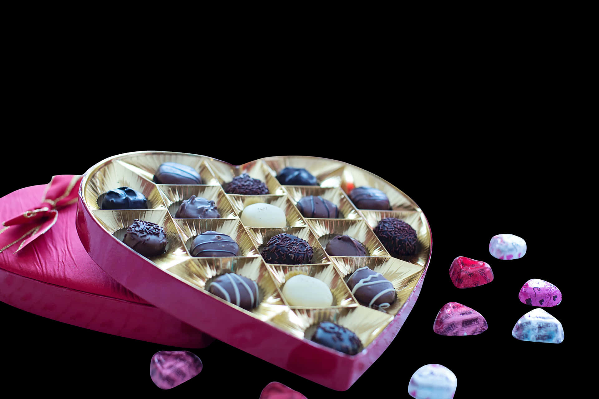 Valentines Heart Shaped Chocolate Box PNG