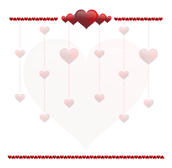 Valentines Hearts Dark Background PNG