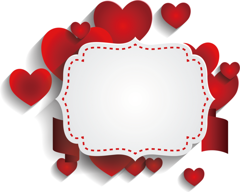Valentines Hearts Frame Graphic PNG