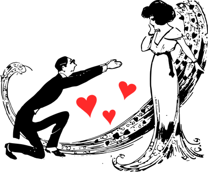 Valentines Heartson Black Background PNG