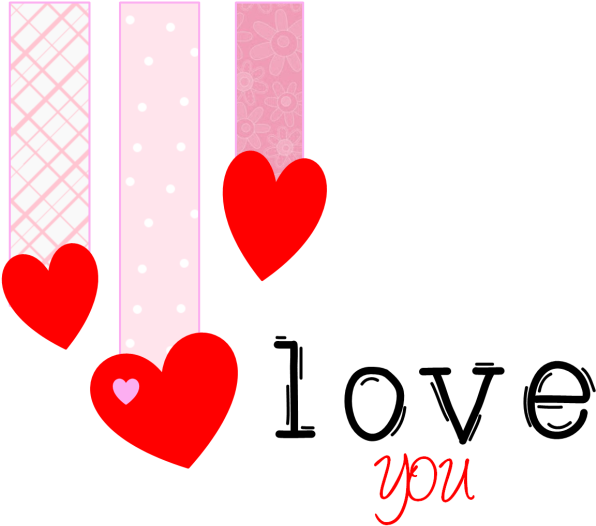 Valentines Love Hearts Banner PNG