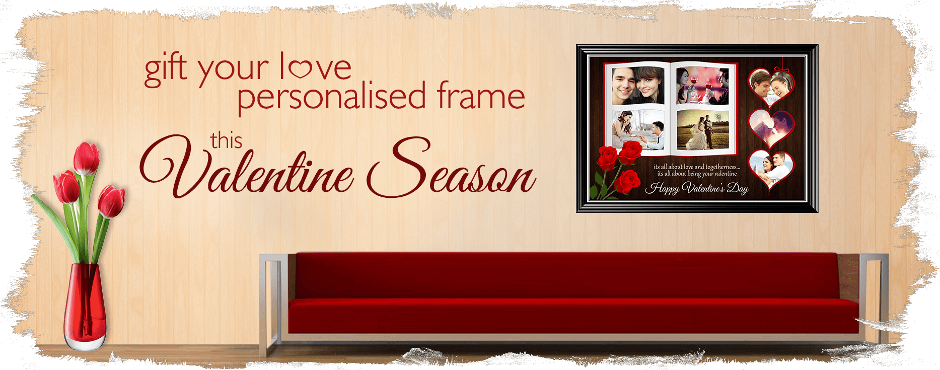 Valentines Personalized Photo Frame Advertisement PNG