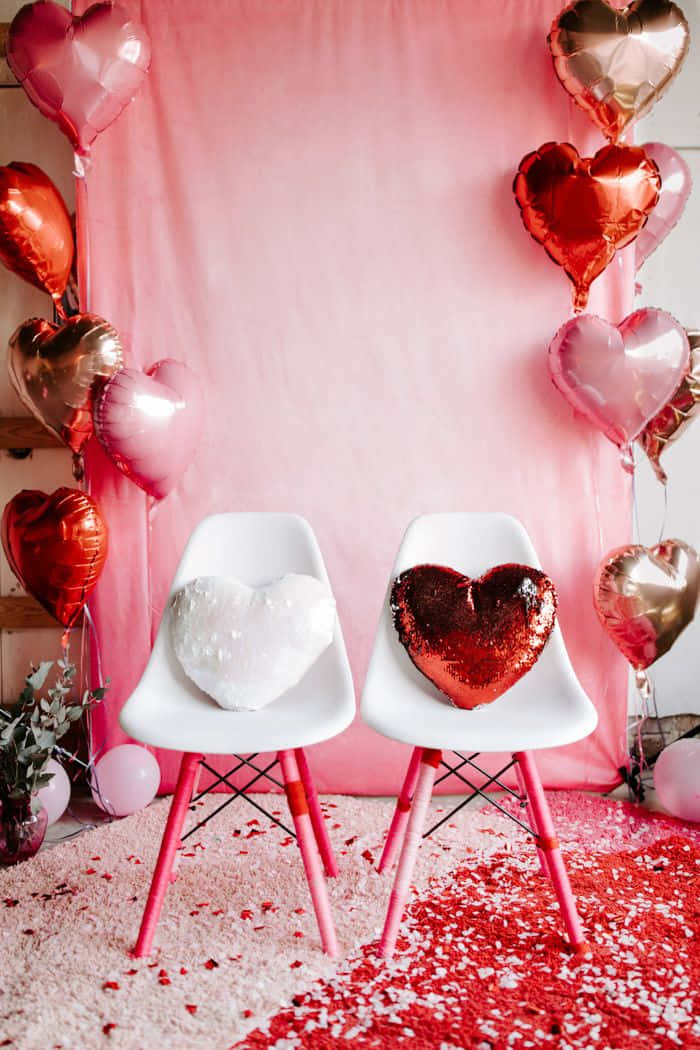 Heart Balloon On Chair Valentines Pictures