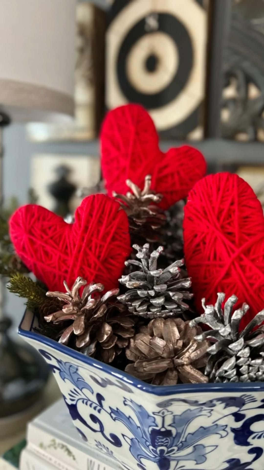 Heart Yarn Vase Valentines Pictures