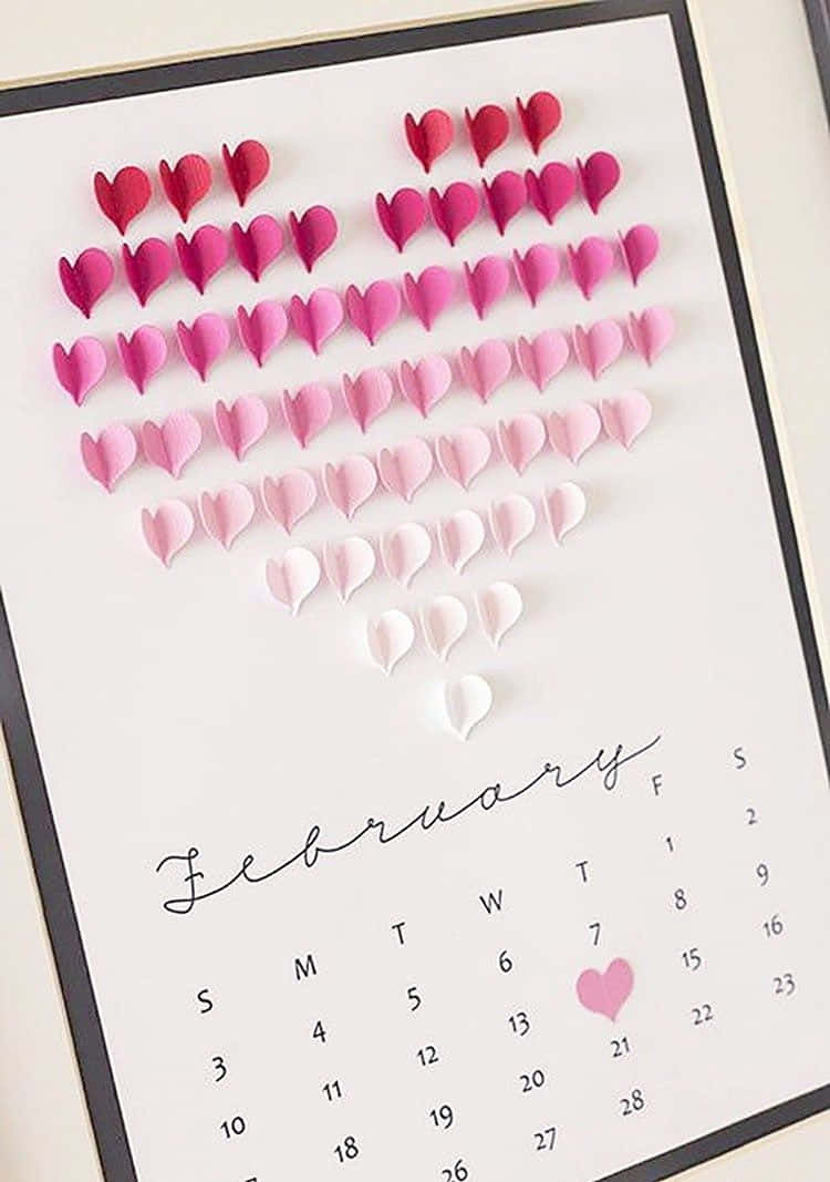 Valentines Day Calendar With Heart Pictures