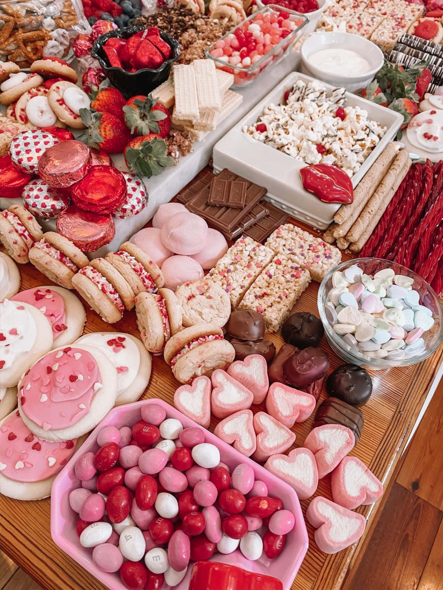 Valentines Sweet Desserts On Table Pictures