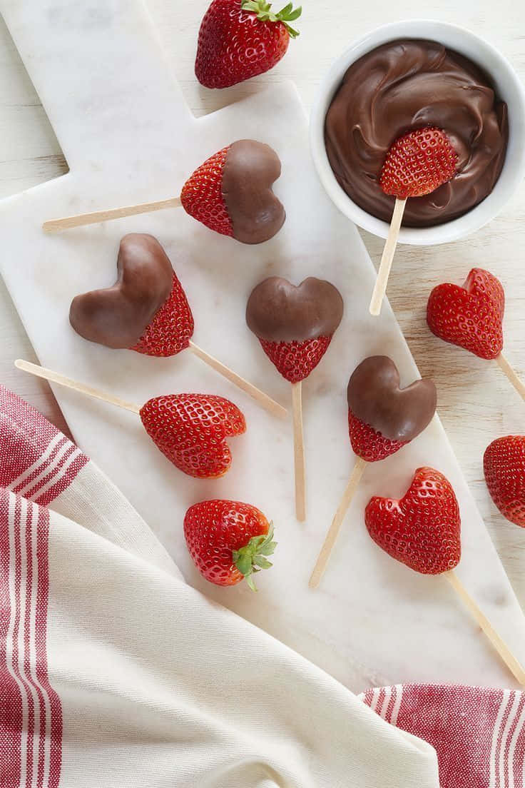 Strawberry Chocolate On Stick Valentines Pictures