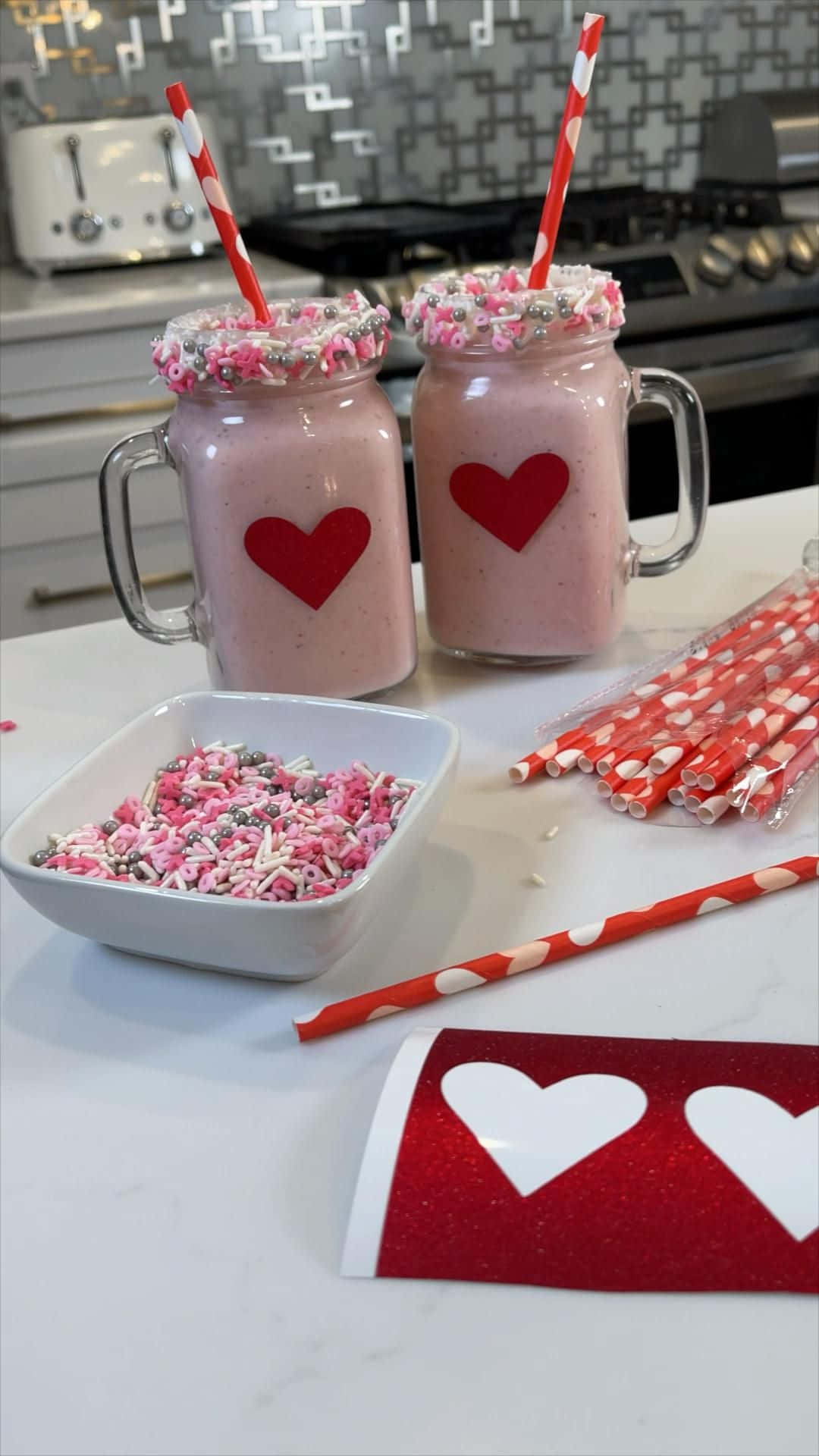 Couple Smoothies With Heart Valentines Pictures