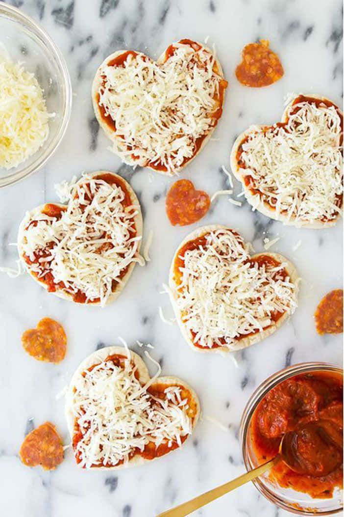 Mini Heart Valentines Pizza Pictures