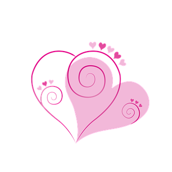 Valentines Swirl Heart Graphic PNG