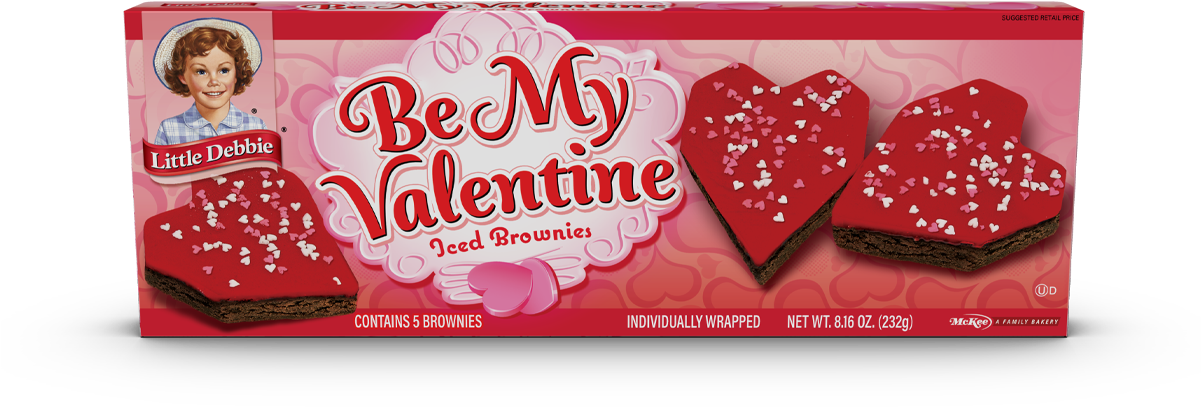 Valentines Themed Little Debbie Brownies Packaging PNG