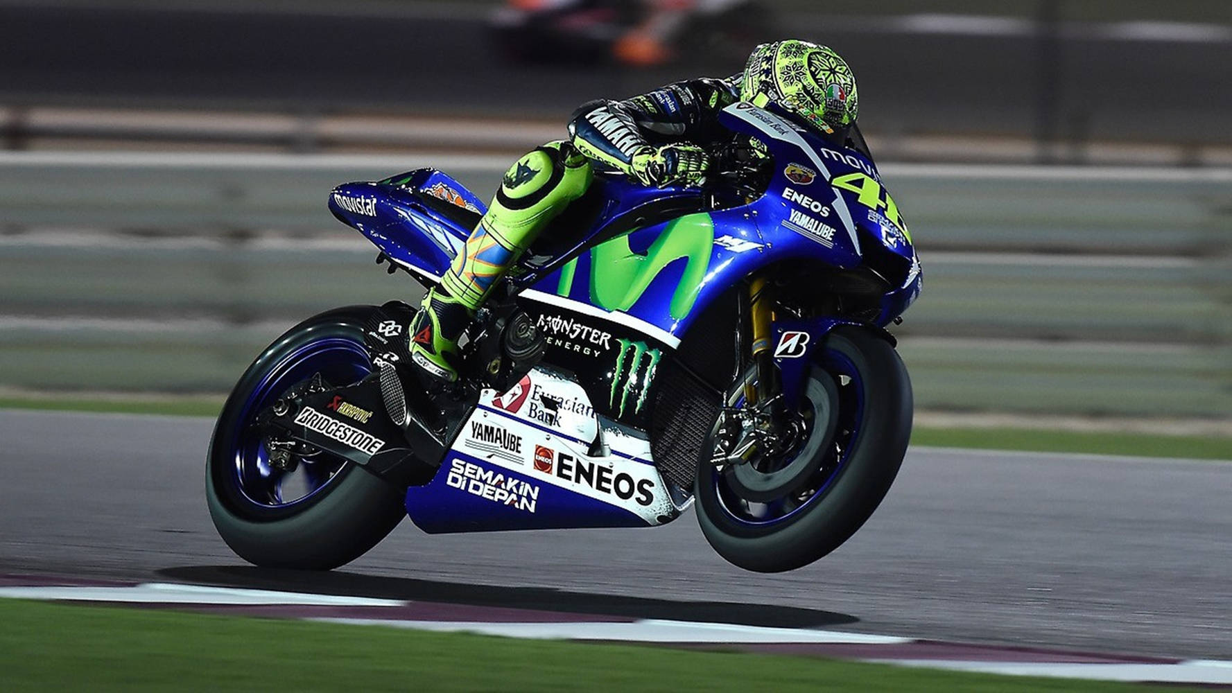 Valentino Rossi 2018 Yamaha Prototype motocross-racerings tapet. Wallpaper