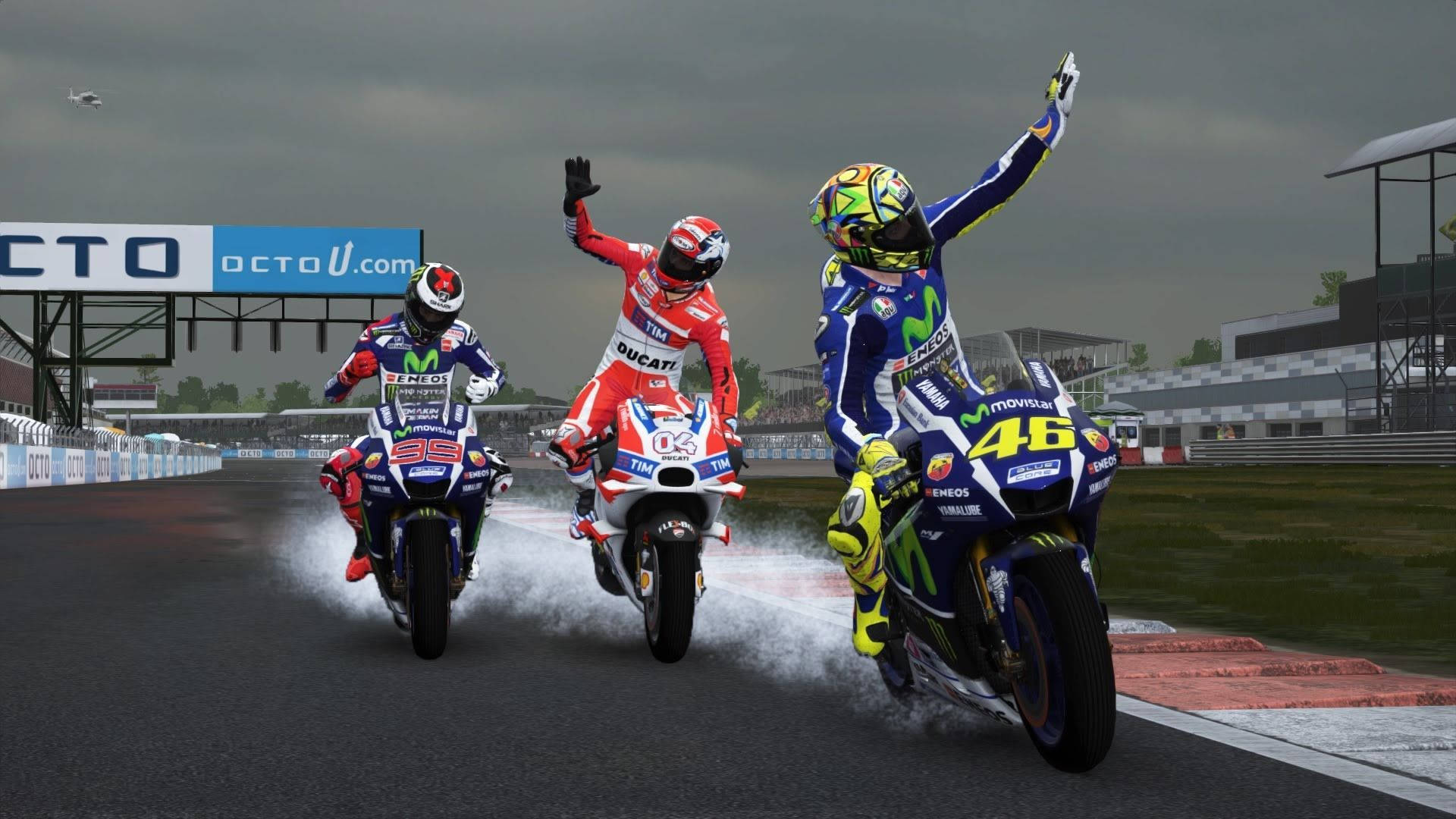 - Valentino Rossi MotoGP 15 Videospil Tapet Wallpaper