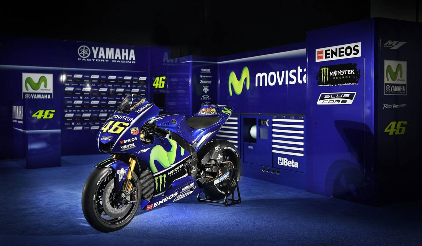 Valentino Rossi Movistar Yamaha MotoGP tema tapet. Wallpaper