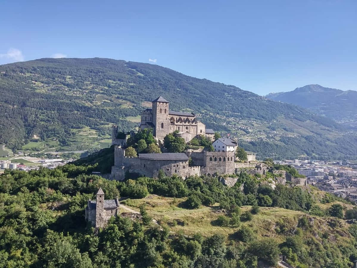 Valere Basilique Castle Sion Switzerland Wallpaper