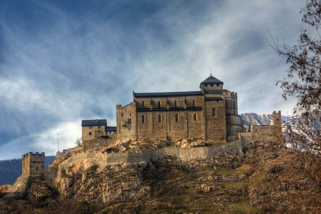 Valere Basilique Castle Sion Switzerland Wallpaper