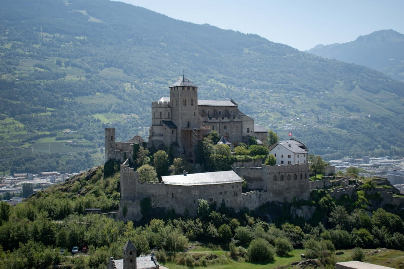 Valere Basilique Castle Sion Switzerland Wallpaper