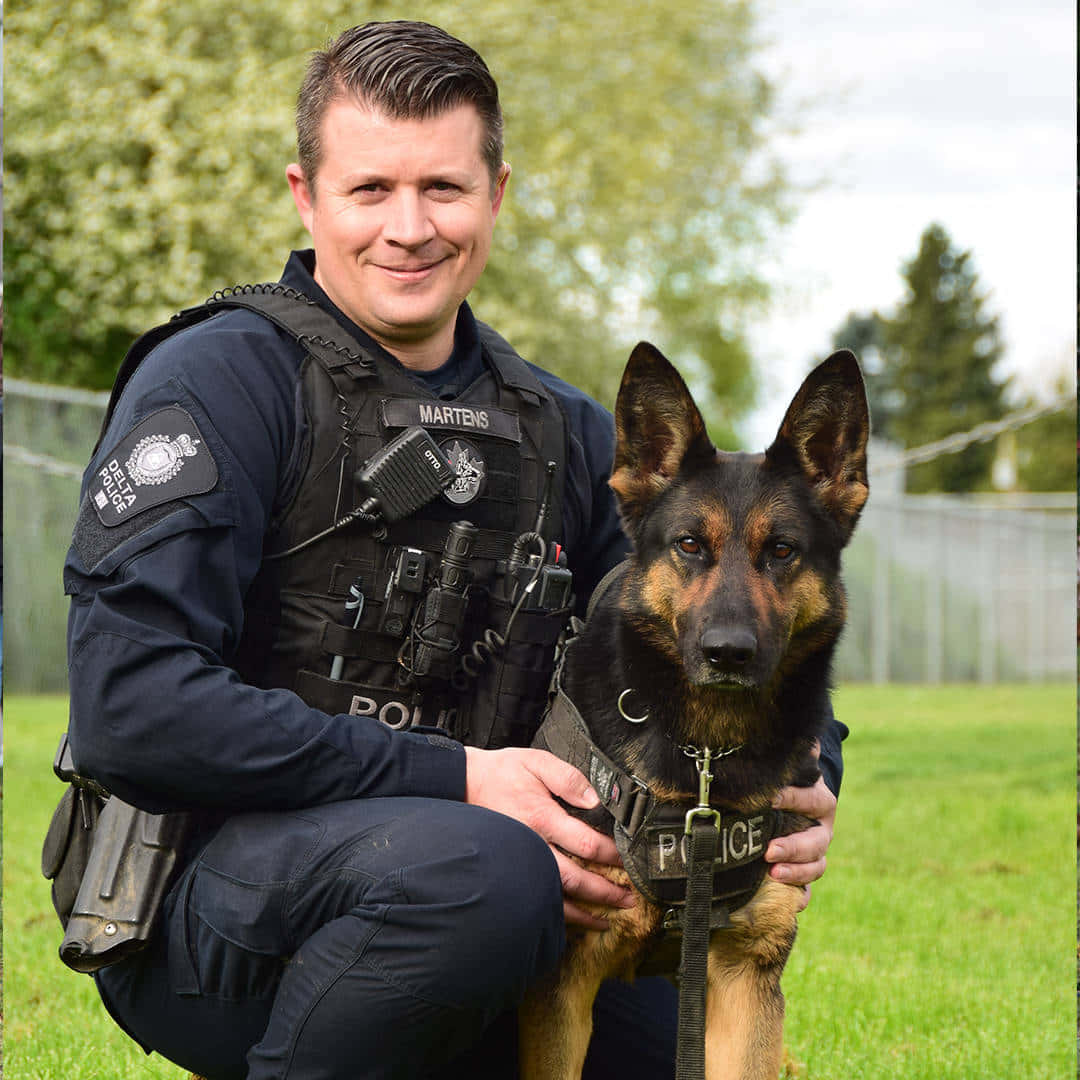 Valiant Police Dog At Duty Wallpaper