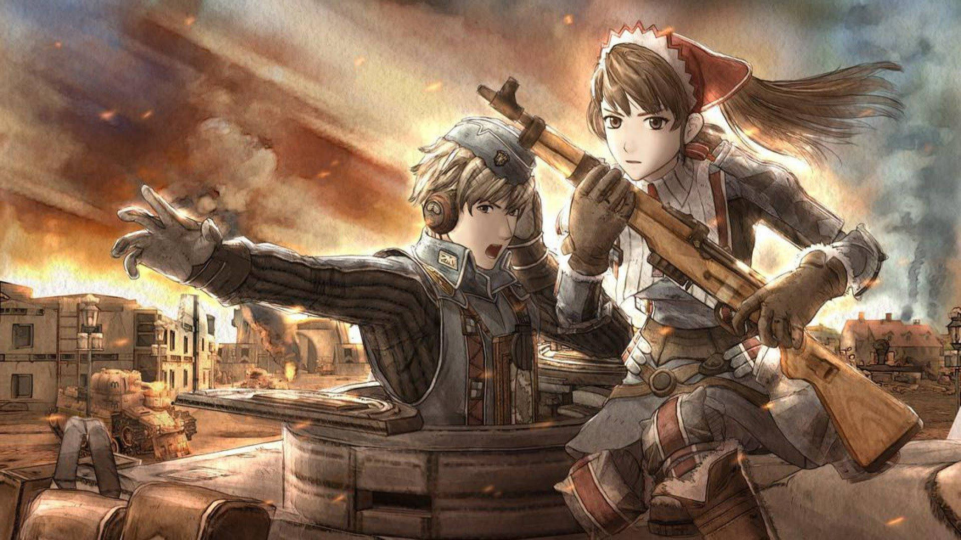 Valkyria Chronicles Couple In War Wallpaper