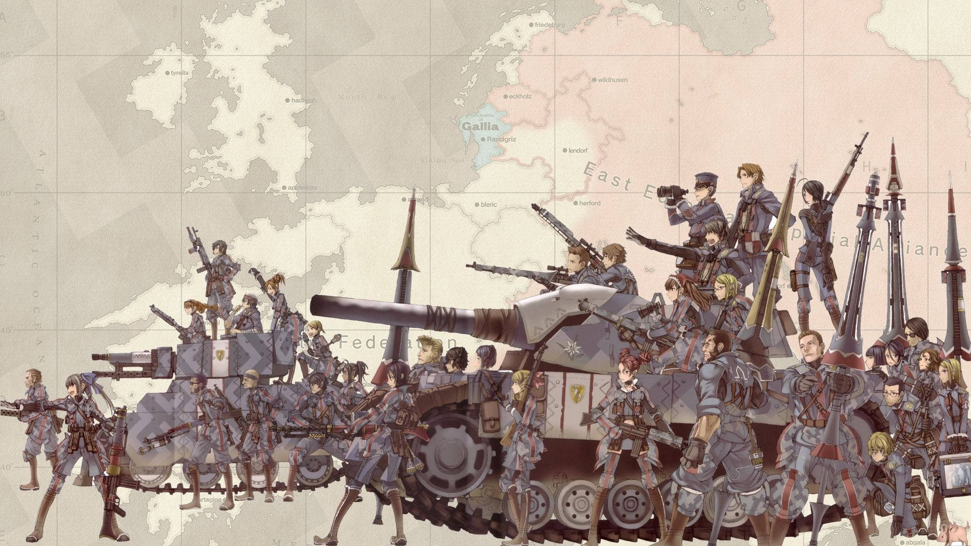 Valkyria Chronicles Tank On Map Wallpaper