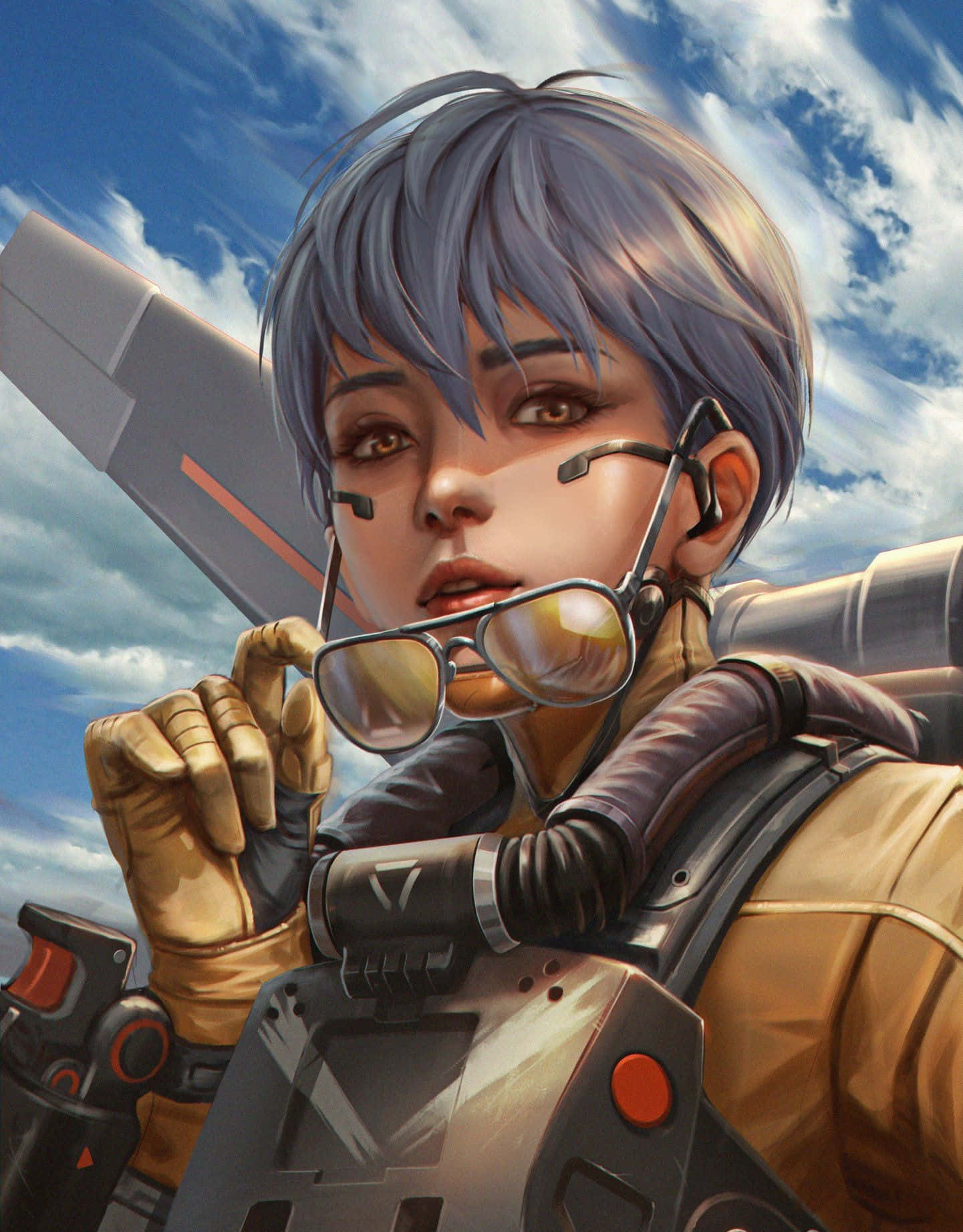 Valkyrie Apex Legends With Vintage Glasses Wallpaper