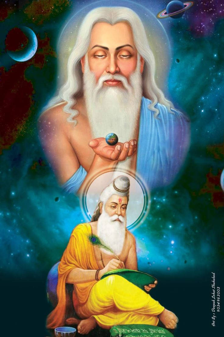 Valmiki With Miniature Planet Picture