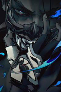 Valorant Agent Yoru With Teeth Mask Iphone Wallpaper