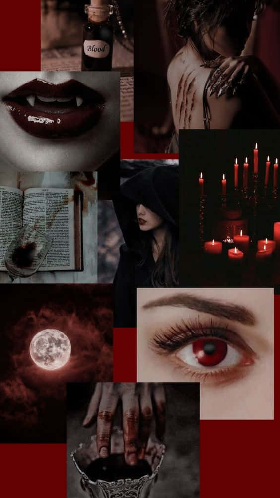 Mystisk vampyr skønhed forstærket af mørket fra natten. Wallpaper