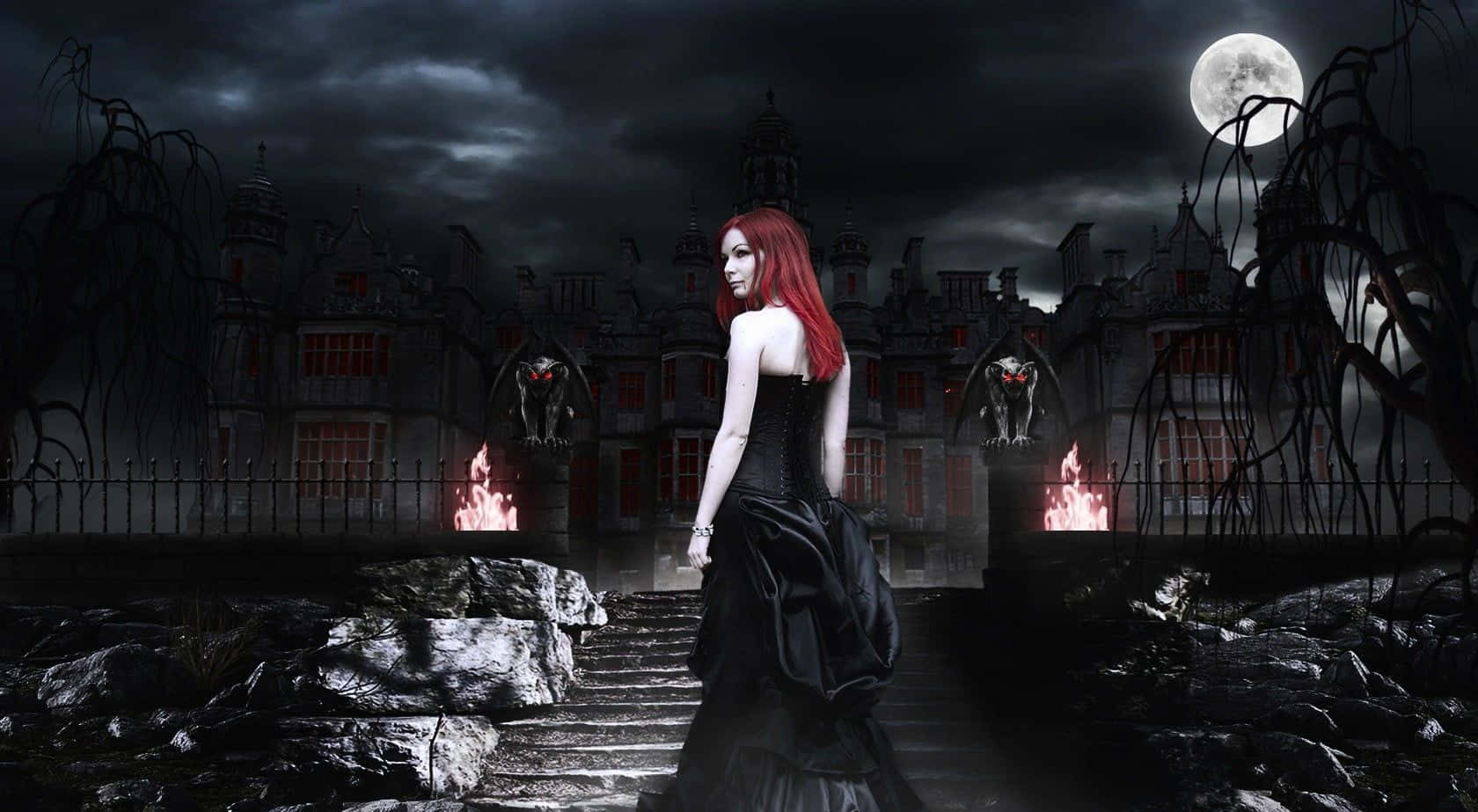 Stunning Vampire Costume for a Memorable Halloween Experience Wallpaper
