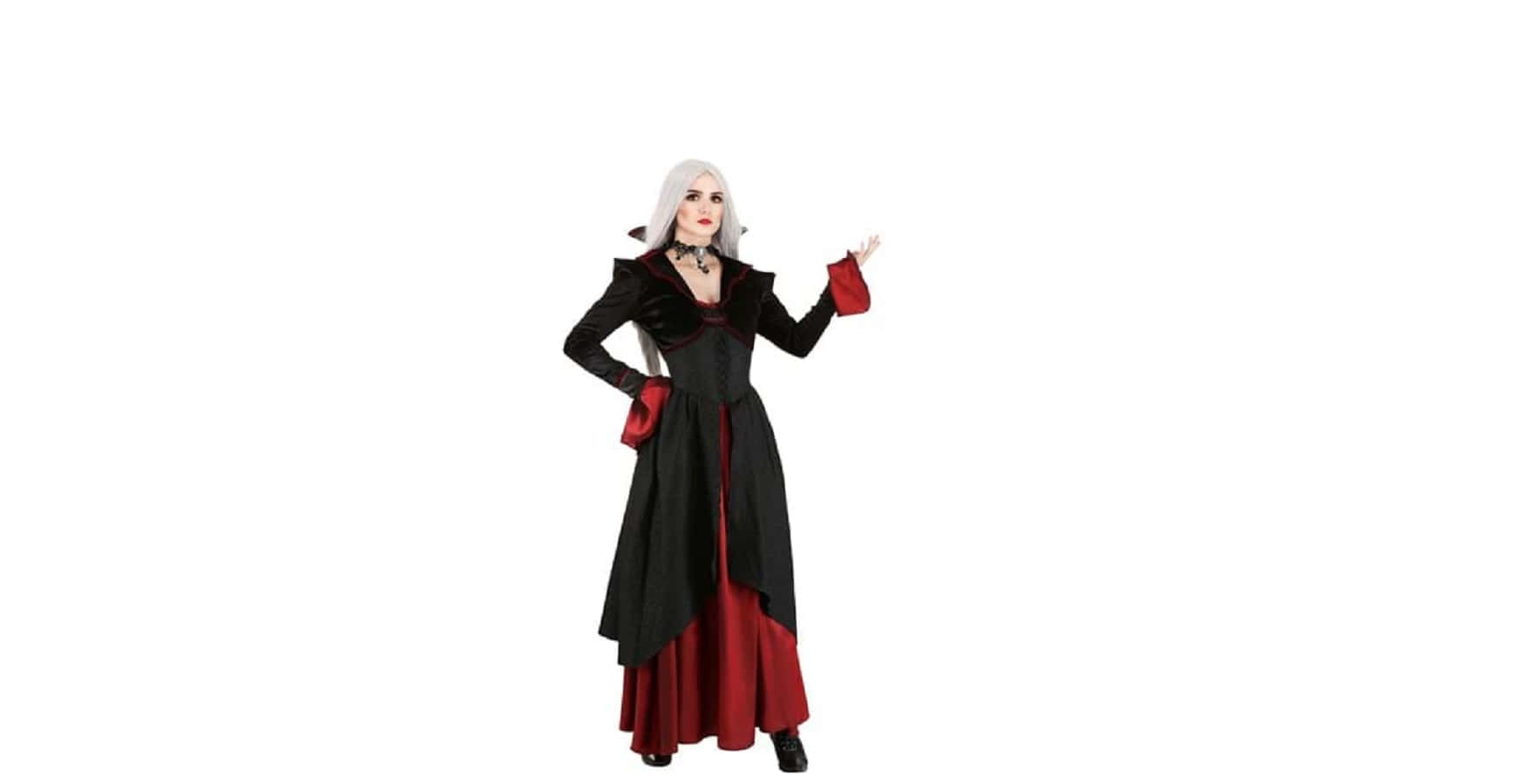Eerie Vampire Costume with Red Accents Wallpaper