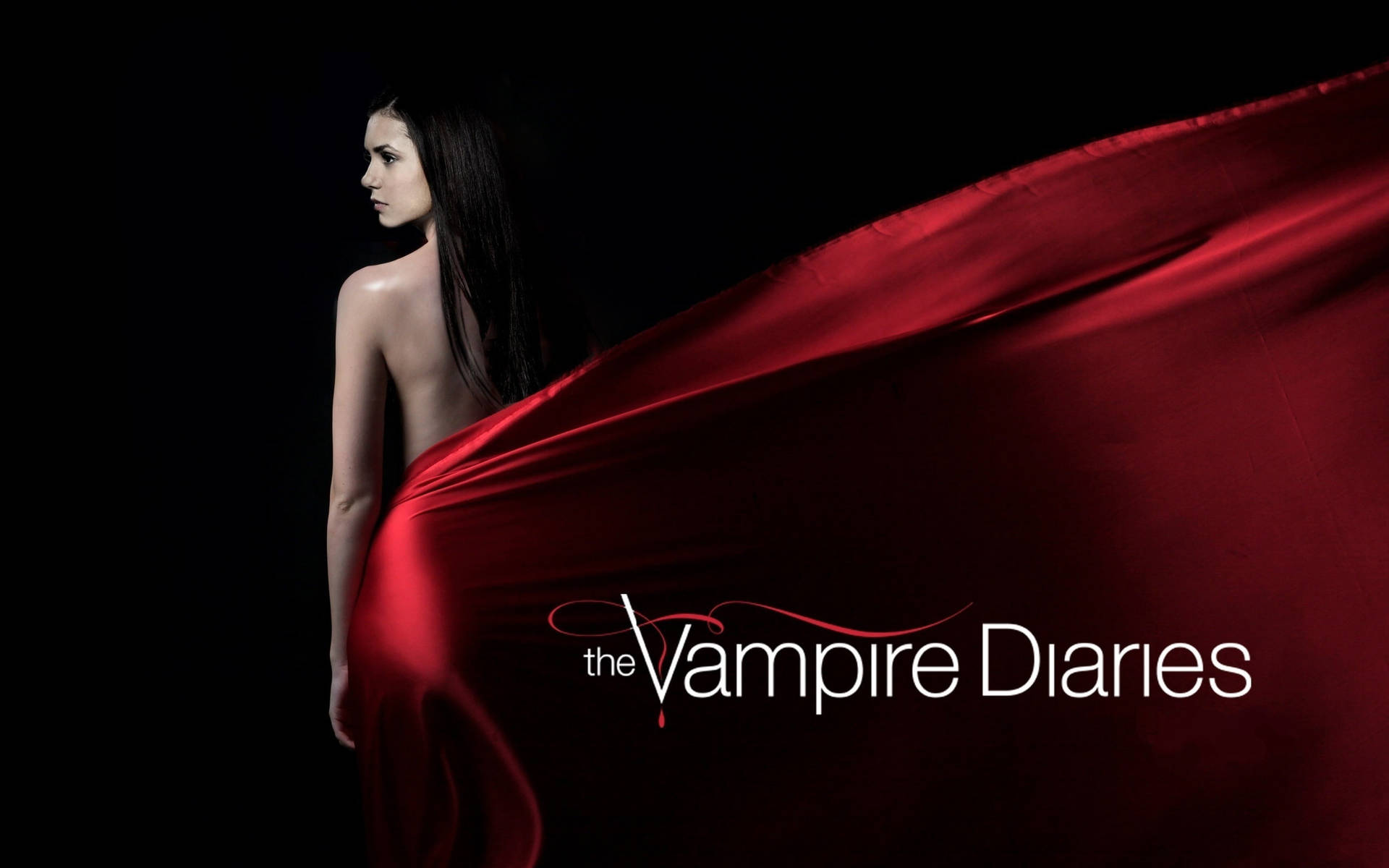 Vampire Diaries Elena Red Dress Wallpaper